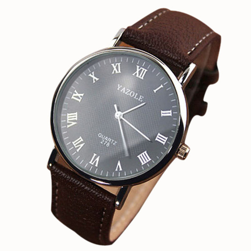 Masculino Luxury Fashion Faux Leather Mens Quartz