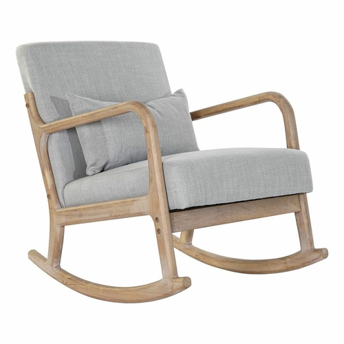 Armchair DKD Home Decor MB-179429 Grey Natural Light grey Rubber wood