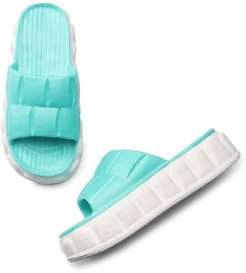 CASUAL AND PARTYWEAR Women`s Slides  (Size-IND-7) (Color-SEA BLUE)