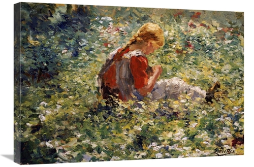 Global Gallery GCS-267014-30-142 30 in. A Young Girl in a Flower Garde