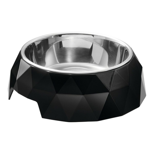 Dog Feeder Hunter Kimberley Melamin Black Stainless steel Triangular