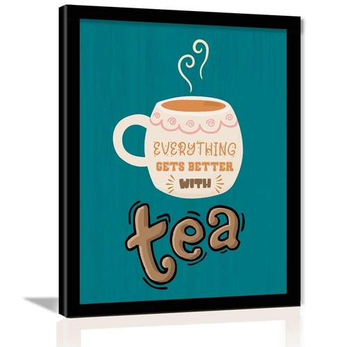 Tea Quotes Wall Frames for Kitchen and Restaurant Wall Decoration -