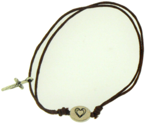 Solid Rock Jewelry 144674 Dark Brown Cotton Adjustable Friendship with