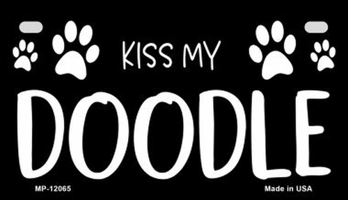 Smart Blonde MP-12065 7 x 4 in. Kiss My Doodle Novelty Metal Motorcycl