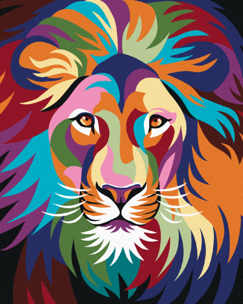 Paint by Numbers - COLOURED LION WITH MANE