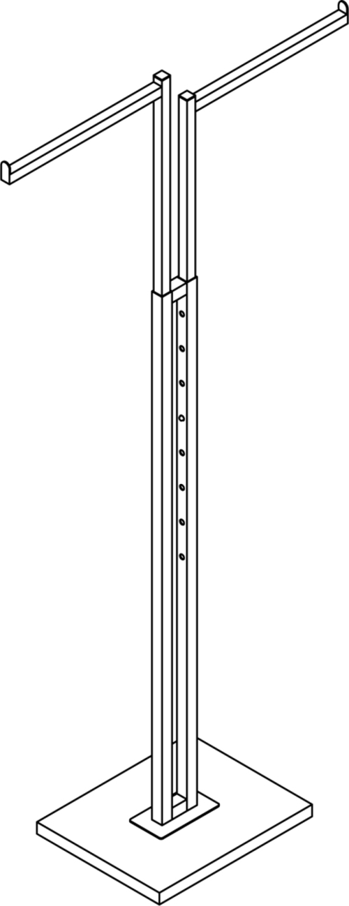 Main Square Tube 2-Way Straight Arms image