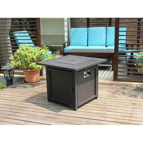 Brown Upland 30” Slat Top Gas Fire Pit Table