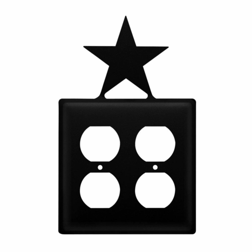 Wrought Iron Star Double Outlet Cover