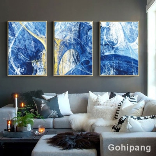 Decorative Painting Nordic Simple Blue Abstract