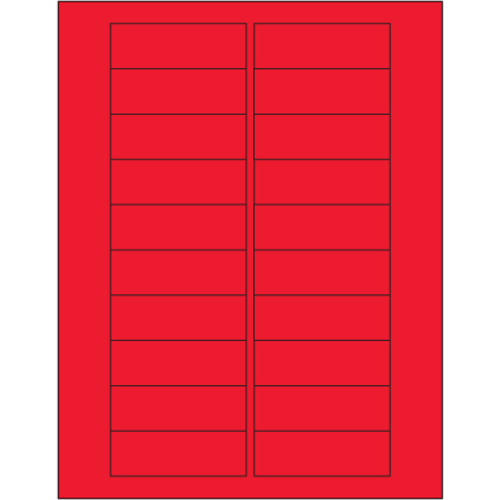 Tape Logic LL174RD 3 x 1 in. Fluorescent Red Rectangle Laser Labels - 