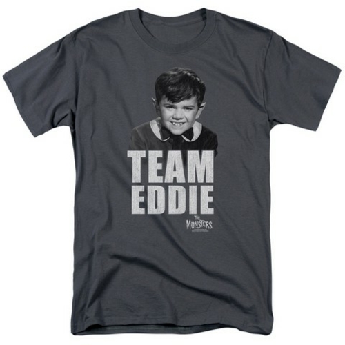 Trevco Munsters-Team Edward Short Sleeve Adult 18-1 Tee, Charcoal 