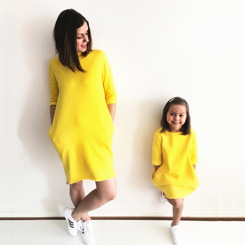 Fashion Bright Family Matching Dresses Summer Mom