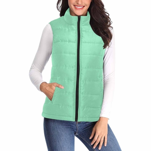 Womens Puffer Vest Jacket / Seafoam Green