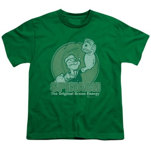 Trevco Popeye-Green Energy Short Sleeve Youth 18-1 Tee, Kelly Gree