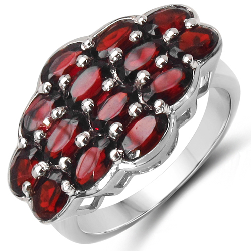 4.90 Carat Genuine Garnet .925 Sterling Silver Ring