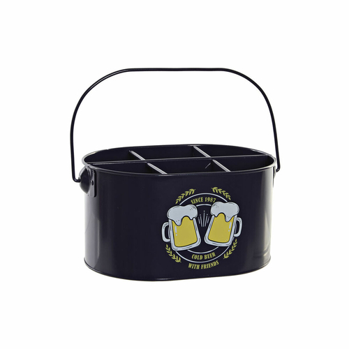 Ice Bucket DKD Home Decor Yellow Multicolour Navy Blue Metal 27 x 17,5