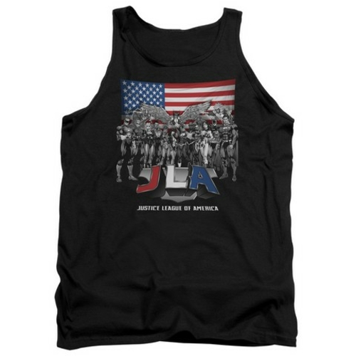 Trevco Jla-All American League Adult Tank Top- Black - 2X