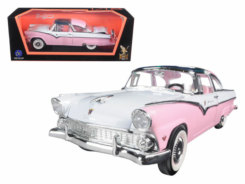 1 by 18 1955 Ford Crown Victoria Diecast Model Car, Pink