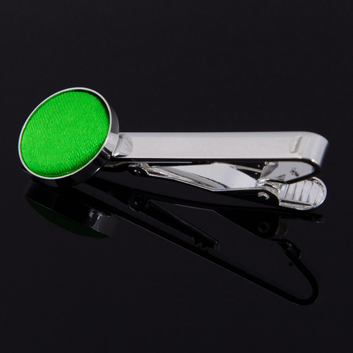 Plain Satin Tie Clip - Apple Green