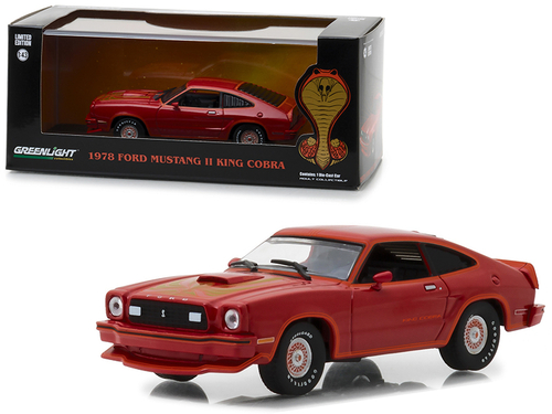 1978 Ford Mustang Cobra II Red 1/43 Diecast Model Car by Greenlight