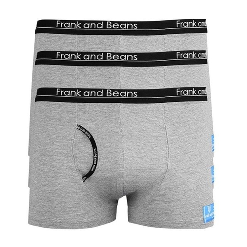 3 Boxer Briefs Mens Cotton Trunks Grey