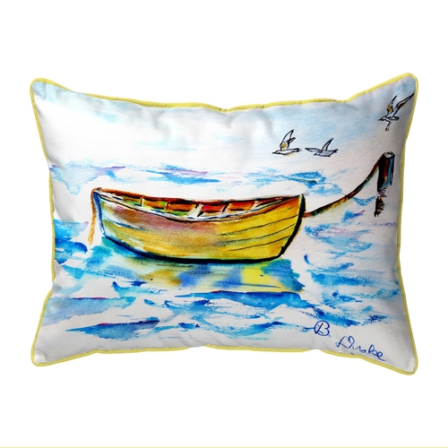 Betsy Drake HJ830 16 x 20 in. Yellow Row Boat Large Pillow
