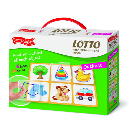Lotto game with transparent plastic cards OUTLINES