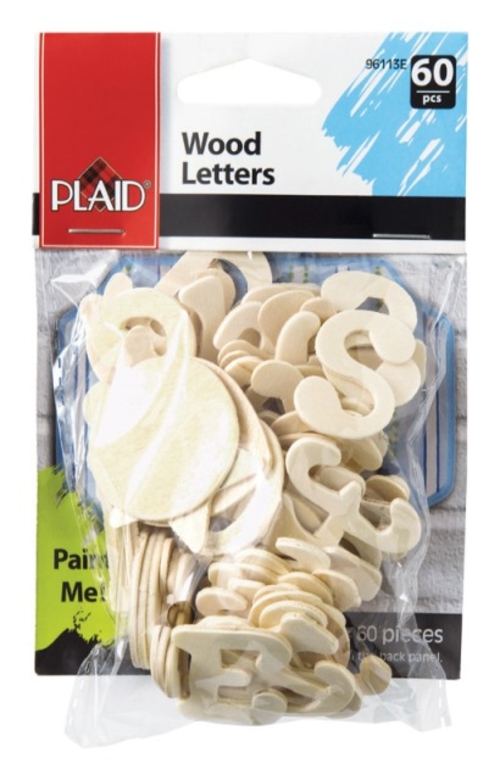 Plaid 96113E 1 in. Wood Letters for Scrapbooking- pack of 3