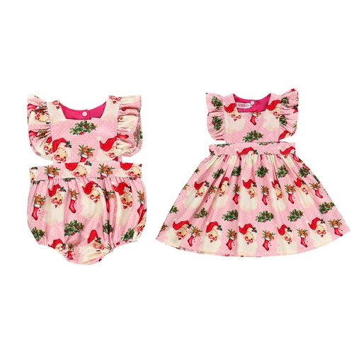 Christmas Sister Matching Baby Girl Tops Romper