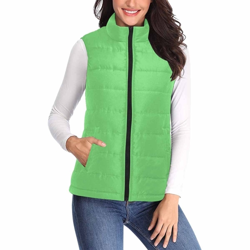 Womens Puffer Vest Jacket / Pastel Green