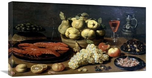 Global Gallery GCS-281261-30-142 30 in. Still Life with Seafood Art Pr