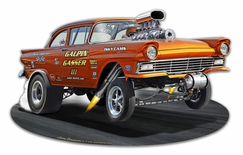 Past Time Signs LGB486 18 x 11 in. 1957 Ford Gasser Sign