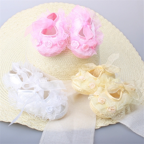 4Colors Baby Shoes Prewalker Flower Soft Sole