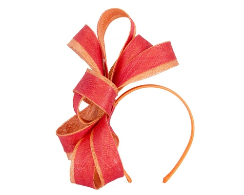 Red & Orange loops racing fascinator