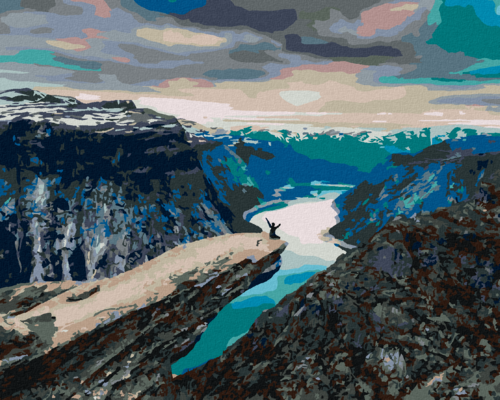 Paint by Numbers - MAN ON A MOUNTAIN CLIFF