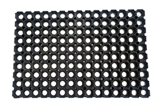 Fine Plastic Rubber Hollow Zoom Outdoor Door Mat (Black)