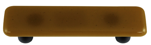 Hot Knobs HK1015-PB Light Bronze Rectangle Glass Cabinet Pull - Black 