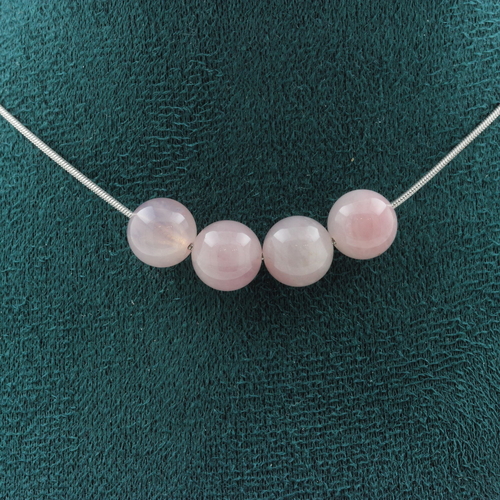 Rose Quartz from Madagascar 8 mm 4 beads necklace