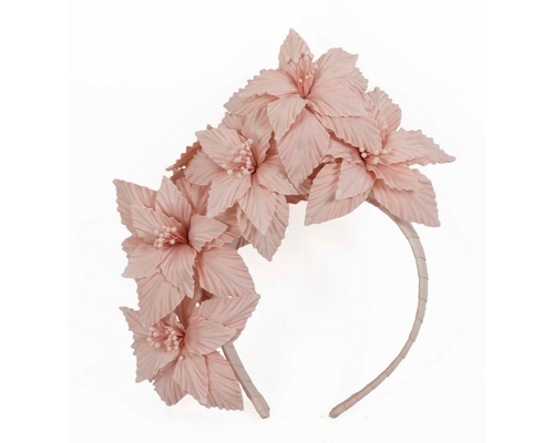 Blush sculptured flower headband fascinator