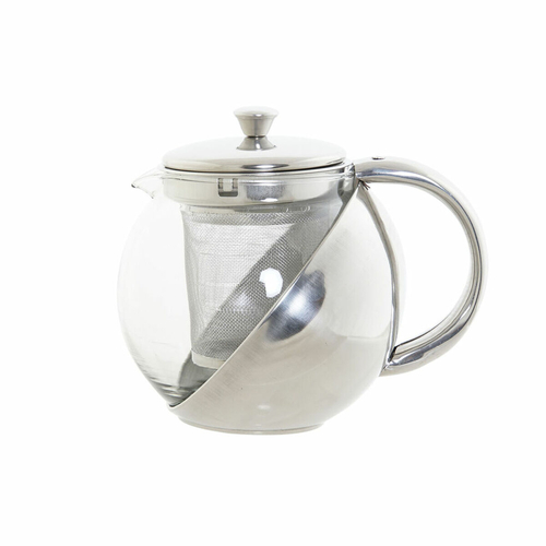 Teapot DKD Home Decor Silver Stainless steel Crystal Plastic 500 ml 14