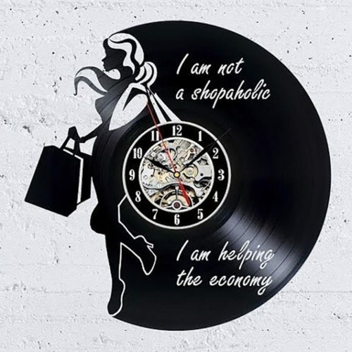 MAD SHOPPING ORNAMENT HANDMADE VINYL RECORD WALL CLOCK