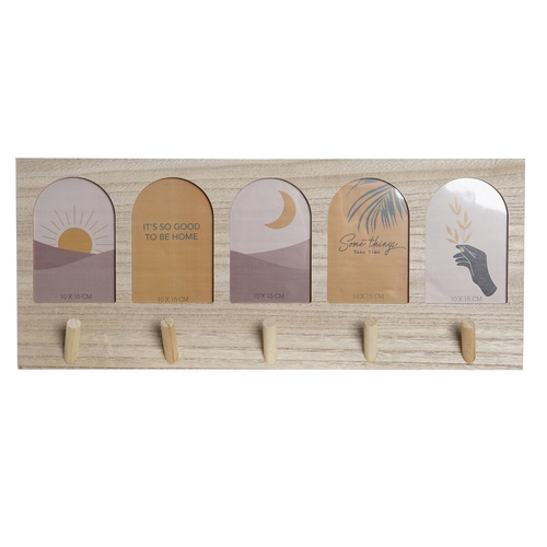 Coat rack DKD Home Decor 56 x 5 x 23,5 cm Natural Multicolour MDF Wood