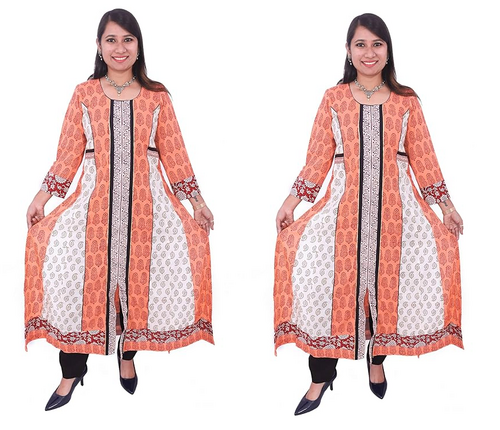 Cotton Slub Printed Double Layer Kurti PACK OF 2
