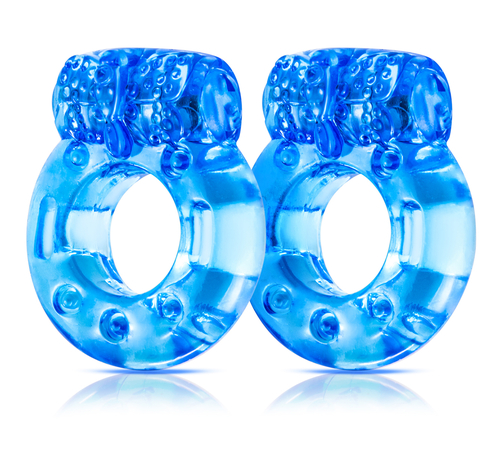 Stay Hard Vibrating Cock Rings - 2 Pack - Blue