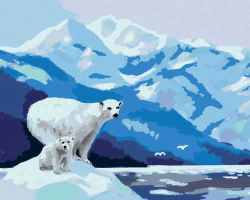 Zuty - Paint by Numbers - POLAR BEAR AND GLACIERS (D. RUSTY RUST),