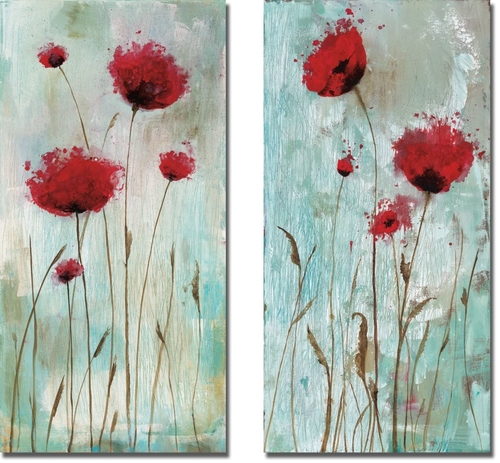 Artistic Home Gallery 1224AM101CG Splash Poppies I & II by Catherine B