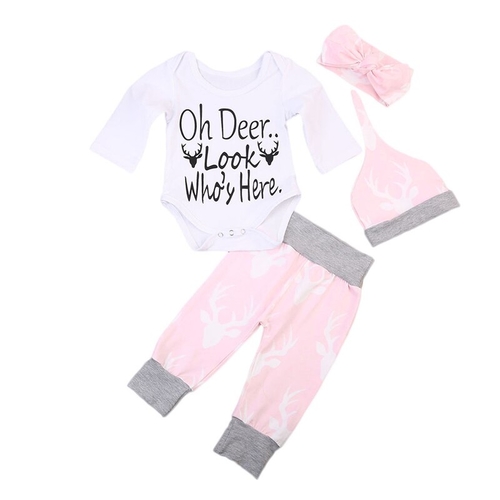 4PCS Toddler Kids Baby Girl Clothes Set Tops T