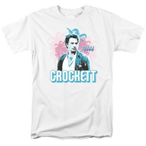 Trevco Miami Vice-Crockett Short Sleeve Adult 18-1 Tee, White - 5X