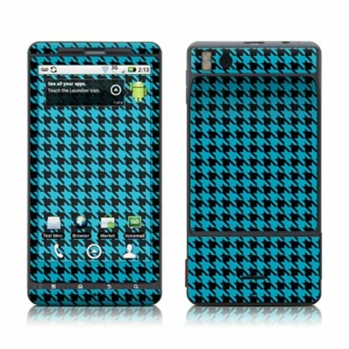 DecalGirl MDRX-HTOOTH-BLU Motorola Droid X Skin - Teal Houndstooth