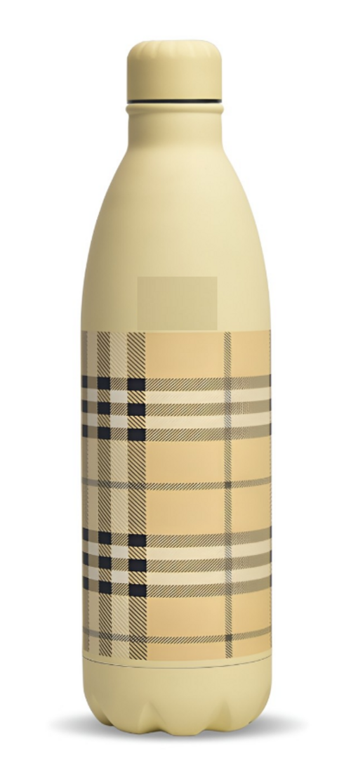 Cream Stainless Steel Double Wall Vacuum Water Bottle 1 Ltr